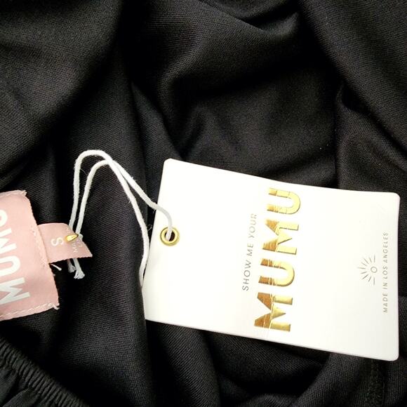 NWT Show Me Your Mumu Briar Black Square Neck Tunic Mini Dress S - Picture 14 of 16